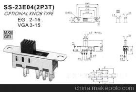 【三波段八針拔動開關(guān)SS-23E04】價格,廠家,圖片,電工開關(guān),東莞市國菱電子-